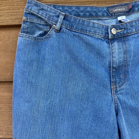 Lane Bryant Venezia Womens 22 Petite Stretch Flare Jeans Medium Wash Denim - Picture 7 of 12